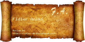 Fidler Anikó névjegykártya