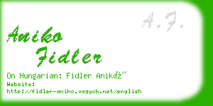 aniko fidler business card